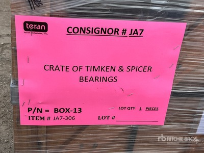 Quantity of Timken and Spicer Bearing Varios