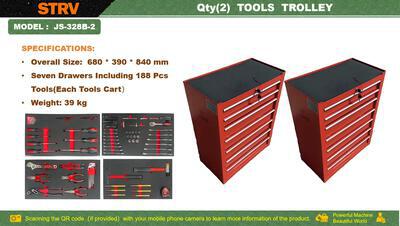 Quantity of (2) 2025 STARVOX JS-328B Tool Box w/ 188 Piece Tool Set (Unused)