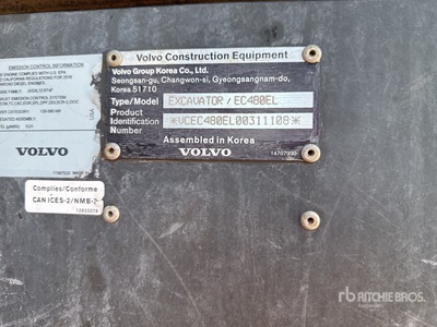 2018 Volvo EC480EL Excavatrice sur chenilles