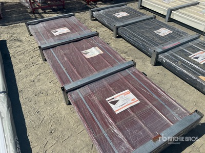 Quantity of (100) 2025 STARVOX S3048E Galvalume Corrugated Steel Panels (Red) (Unused)