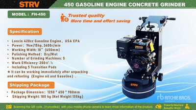 2025 STARVOX FH-450 Gasoline Concrete Grinder (Unused)