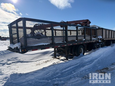 1982 Fontaine 35 ft Quad/A Lead Grapple Flatbed Trailer w/Fruehauf Pup Trailer