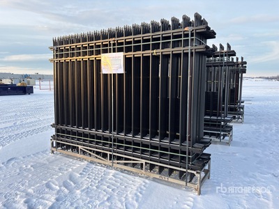 Quantity of (20) 10 ft x 7 ft Powder Coated Wrought Iron Site Fence (Unused)