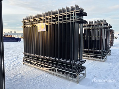 Quantity of (20) 10 ft x 7 ft Powder Coated Wrought Iron Site Fence (Unused)