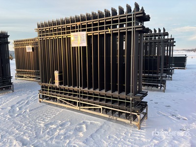 Quantity of (20) 10 ft x 7 ft Powder Coated Wrought Iron Site Fence (Unused)
