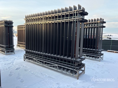 Quantity of (20) 10 ft x 7 ft Powder Coated Wrought Iron Site Fence (Unused)