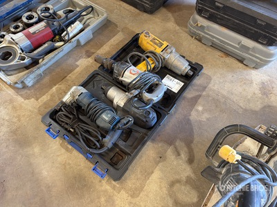 Quantity of (4) Dewalt DW297 2 3/4" Corded Impact, Reverse Screwdriver, Grinder