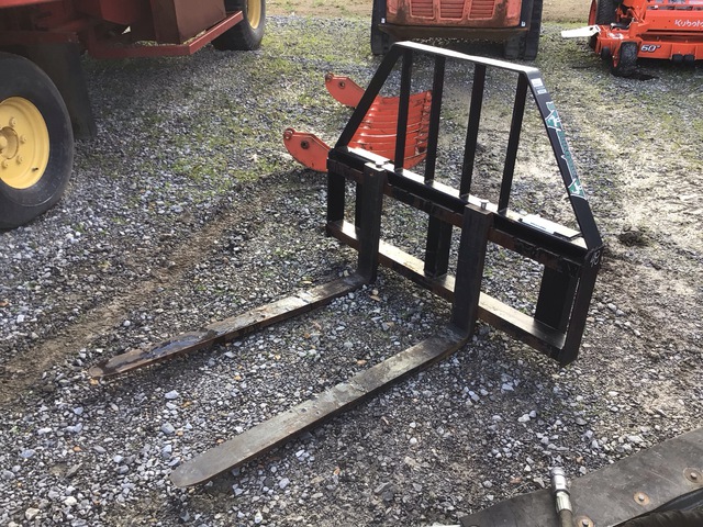 (1) Armstrong Ag SBPF-48-SKID-D Ag-Tractor Forks & (1) Armstrong Ag Grapple