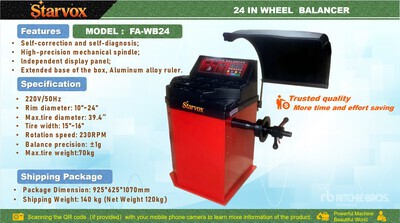 2025 STARVOX FA-WB24 24 in Wheel Balancer (Unused)