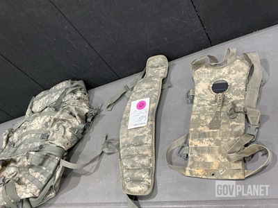 (10) Molded Waist Belts, (108) Hydration System Carriers & Assorted Items