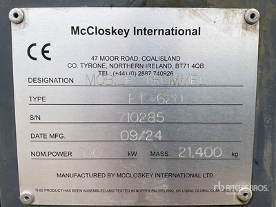 2024 McCloskey ET-620 Tracked Trommel Screen