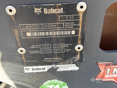 2016 Bobcat E35 Mini Excavator