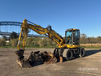 2016 Komatsu PW98 MR-10 Pelle Sur Pneus Escavatore gommato