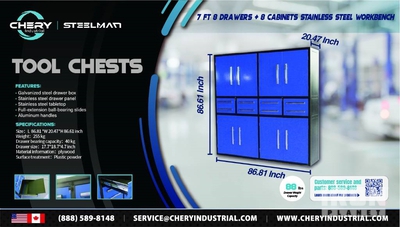 Steelman 7FT-8D Tool Cabinet (Unused)