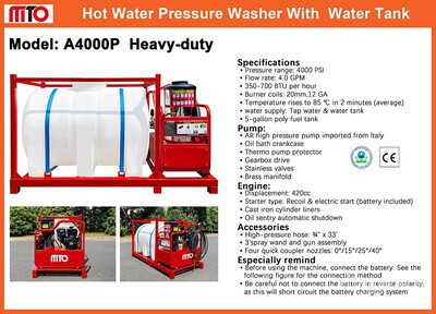 2026 MTO A4000P Pressure Washer (Unused)