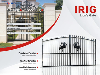 Quantity of (6) 2026 SDLANCH 4.2M-IRIG 14 ft x 7 ft Wrought Iron Bi-Parting Driveway Gate (Unused)