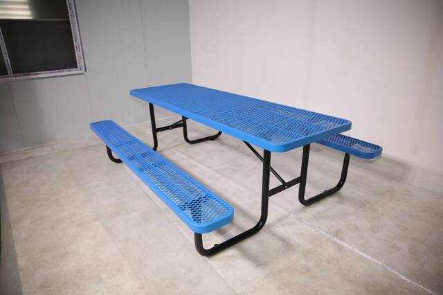 Chery Industrial 8 ft Steel Rectangle Picnic Table (Unused)