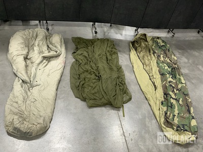 (9) Sleeping Bags, (7) Insect Net Protectors, (3) Bivy Covers & Assorted Items