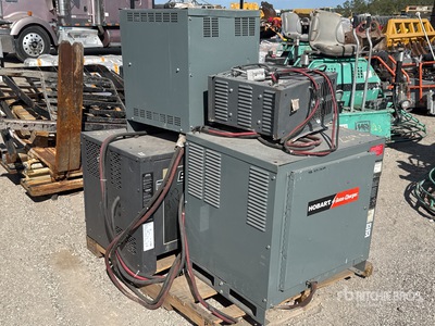 Quantity of (4) Hobart 1050H3-18C (2) Hobart 2500CII, (1) GNB SCR 50, (1) EnerSys Pro Series Battery Charger