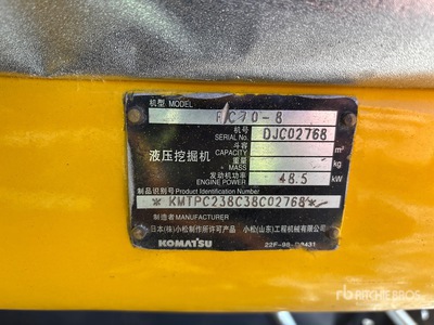 2011 Komatsu PC70-8 Rupsgraafmachine