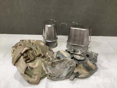 (21) Water Canteen Cups, (181) Hand Grenade Pouches & Assorted Items