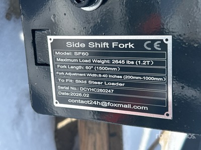 2026 GIYI SF60 60 in Skid Steer Forks (Unused)