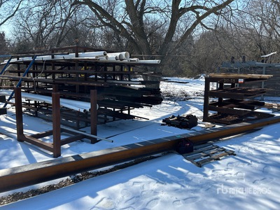 (2) steel metal racks w/misc assorted steel