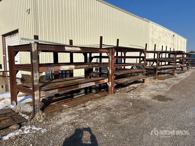 Quantity of (5) Steel storage racks, w/contents