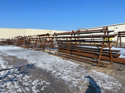 Quantity of (5) Steel metal racks, w/contents