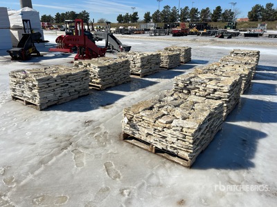 Quantity of (10) Pallets of Granbury Texas Chopped Limestone 4 - 8 in Thin Veneer Stone (Unused)