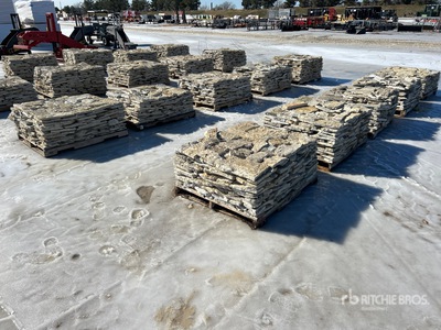 Quantity of (10) Pallets of Granbury Texas Chopped Limestone 4 - 8 in Thin Veneer Stone (Unused)