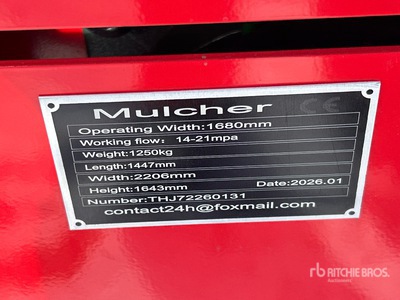 2026 GIYI GY-72X 72 in Skid Steer Mulcher (Unused)