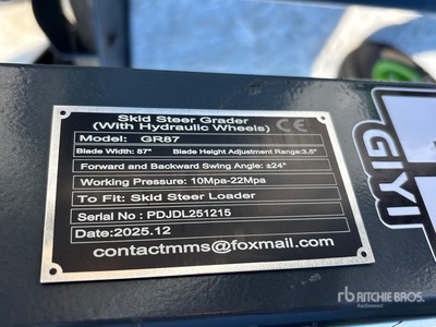 2026 GIYI GY-GR87 87 in Skid Steer Grader (Unused)