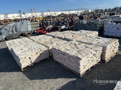 Quantity of (10) Pallets of Austin Texas White Sunflower Limestone 4-8 in Thin Veneer Stone (Unused)