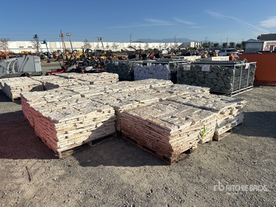 Quantity of (10) Pallets of Austin Texas White Sunflower Limestone 4-8 in Thin Veneer Stone (Unused)