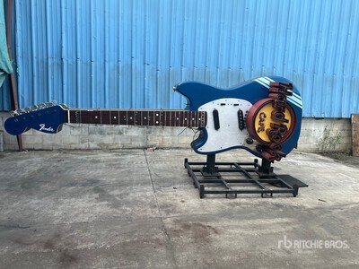 Vintage Seattle Hard Rock Cafe Giant Neon Guitar Sign