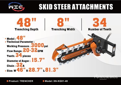 2025 Wig XNKG0148 48 IN Skid Steer Trencher (Unused)