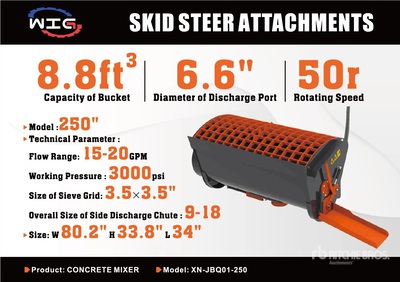 2025 Wig XNJBQ01250 スキッドステア コンクリート ミキサー (Unused)