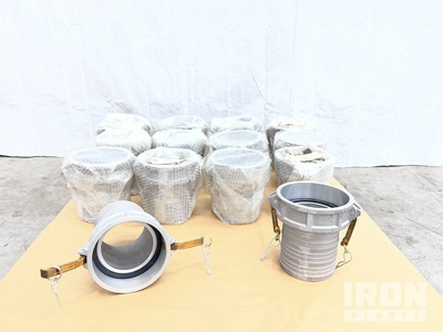 Quantity of (14) 6 in. Female Quick Disconnect Camlock Hose Couplings (Unused)