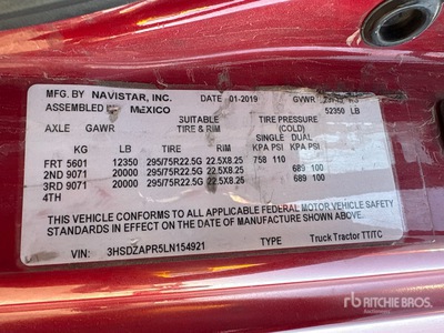 2020 International LT625 6x4 Cabina con cuccetta per trattore stradale