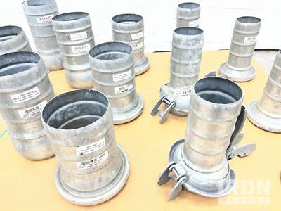 Quantity (14) Assorted 6 in & 4 in Hose Shank Couplings