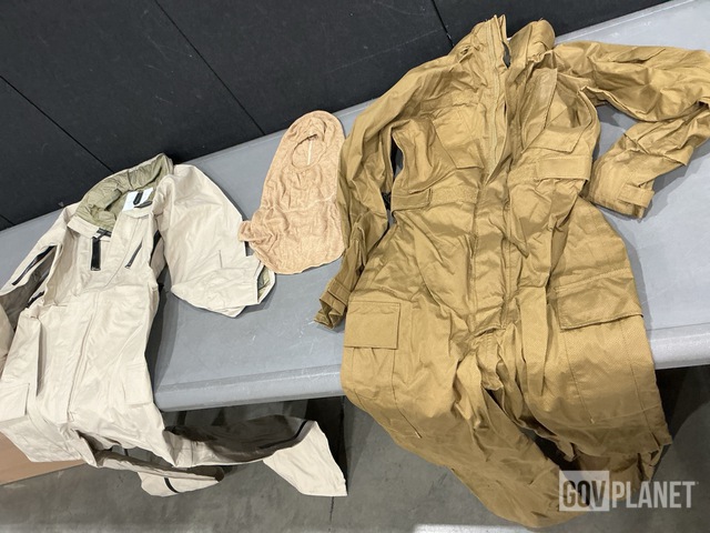 (22) Duffel Bags, (27) Anti-Flash Hoods, (3) Pairs of Coveralls & Assorted Items
