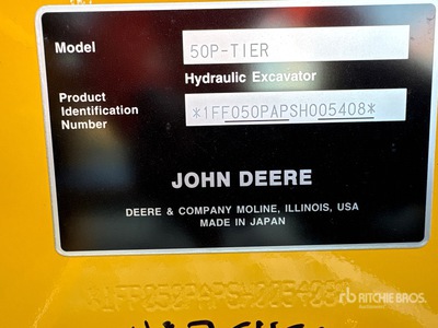 2025 John Deere 50 P-Tier Mini escavatore