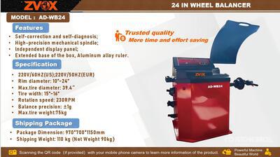 2025 ZVOX AD-WB24 Wheel Balancer (Unused)