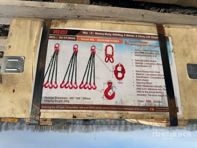 2026 ZVOX SU-5T3M4X Qty（3）Heavy-Duty 5 Ton 3 Meter 4 Sling lift chain (Unused)