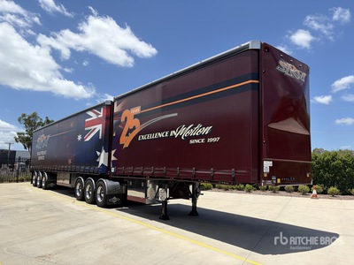 2022 Vawdrey 7.2 m Tri/A B-Double Lead Pritsche-Plane Anhänger