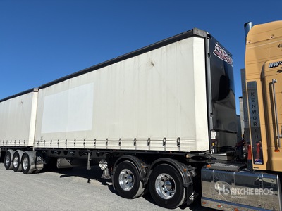 2019 Vawdrey 8.2 m Tri/A B-Double Lead مقطورة جانبية بستائر