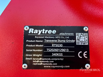 2026 Raytree RTSG30    Transverse Skid Steer Stump Grinder (Unused)