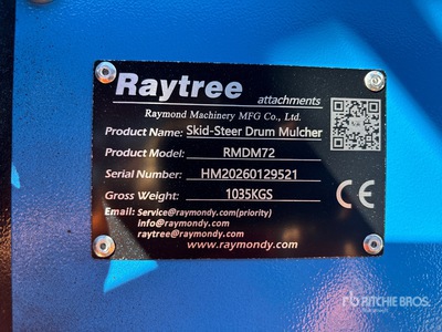 2026 Raytree RMDM72 72 in Skid Steer Mulcher (Unused)