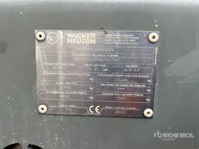 2013 Wacker Neuson 9503-2 Pelle Sur Pneus Wheel Excavator